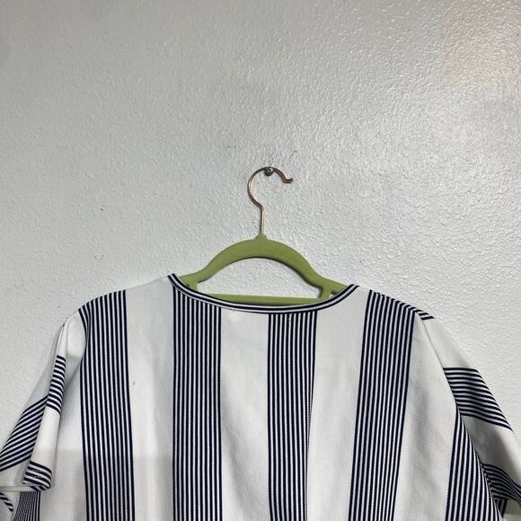 Bishop + Young Navy Striped Twist Front Top Sz S NWT - Picture 9 of 14